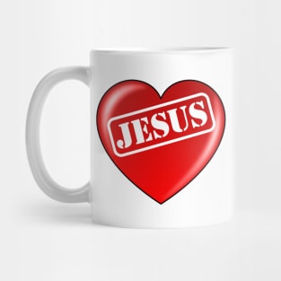 Jesus typography Red Heart Mug